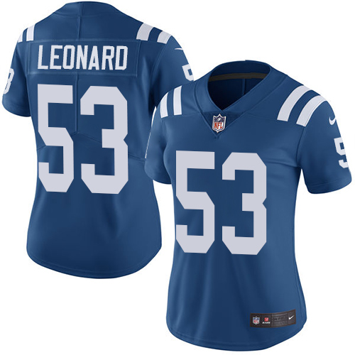 Nike Colts #53 Darius Leonard Royal Blue Team Color Women's Stitched NFL Vapor Untouchable Limited Jersey Nike Colts #53 Darius Leonard Royal Blue Team Color Women's Stitched NFL Vapor Untouchable Limited Jersey