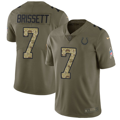 Nike Colts #7 Jacoby Brissett Olive Camo Youth Stitched NFL Limited 2017 Salute to Service Jersey