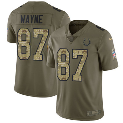Nike Colts #87 Reggie Wayne Olive Camo Youth Stitched NFL Limited 2017 Salute to Service Jersey