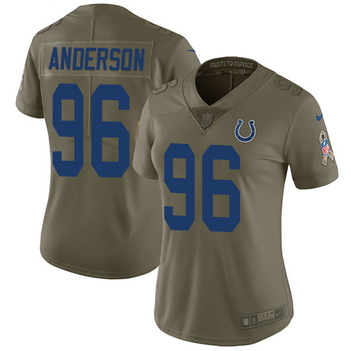 Nike Colts #96 Henry Anderson Olive Women's Stitched NFL Limited 2017 Salute to Service Jersey Nike Colts #96 Henry Anderson Olive Women's Stitched NFL Limited 2017 Salute to Service Jersey