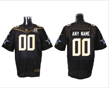 Nike Dallas Cowboys Customized Black 2016 Pro Bowl Men's Stitched NFL Elite Jersey