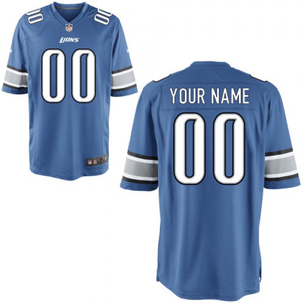 Nike Detroit Lions Customized Game Blue Jerseys