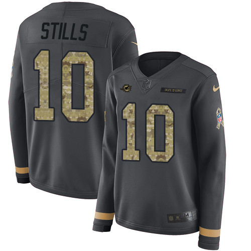 Nike Dolphins #10 Kenny Stills Anthracite Salute to Service