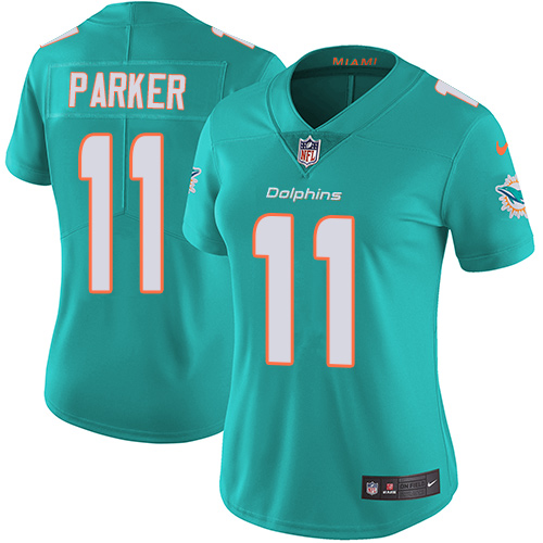 Nike Dolphins #11 DeVante Parker Aqua Green Team Color Women's Stitched NFL Vapor Untouchable Limited Jersey Nike Dolphins #11 DeVante Parker Aqua Green Team Color Women's Stitched NFL Vapor Untouchable Limited Jersey