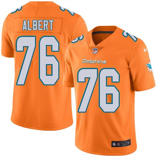 Nike Dolphins #76 Branden Albert Orange Men's Stitched NFL Limited Rush Jersey Nike Dolphins #76 Branden Albert Orange Men's Stitched NFL Limited Rush Jersey