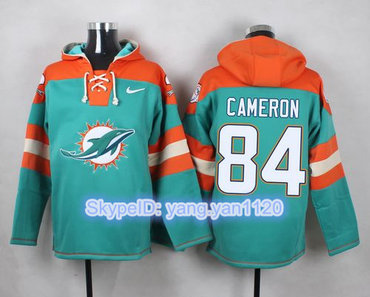 Nike Dolphins #84 Jordan Cameron Aqua Green Player Pullover NFL Hoodie