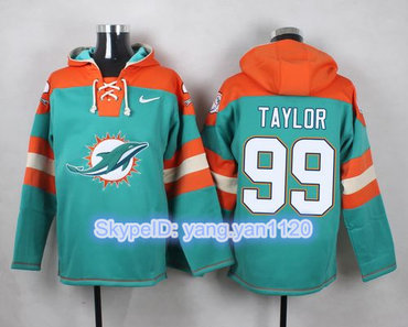 Nike Dolphins #99 Jason Taylor Aqua Green Player Pullover NFL Hoodie Nike Dolphins #99 Jason Taylor Aqua Green Player Pullover NFL Hoodie