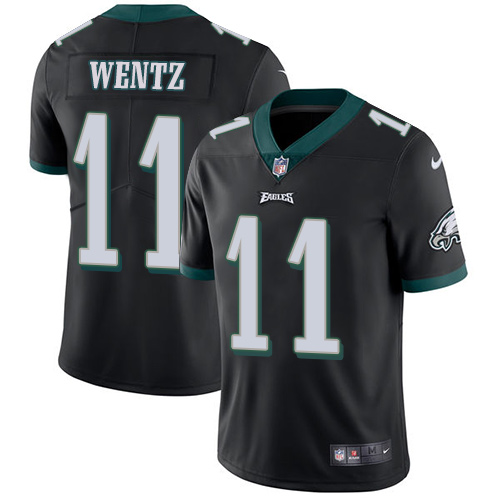 Nike Eagles #11 Carson Wentz Black Alternate Men's CustomizedStitched NFL Vapor Untouchable Limited Jersey Nike Eagles #11 Carson Wentz Black Alternate Men's CustomizedStitched NFL Vapor Untouchable Limited Jersey