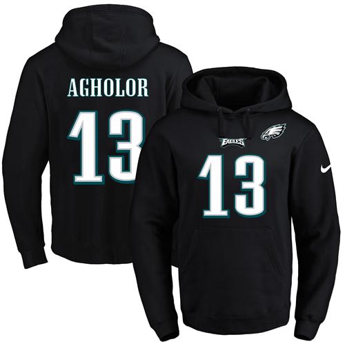 Nike Eagles #13 Nelson Agholor Black Name & Number Pullover NFL Hoodie Nike Eagles #13 Nelson Agholor Black Name & Number Pullover NFL Hoodie