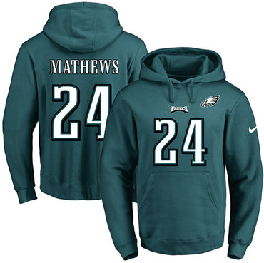 Nike Eagles #24 Ryan Mathews Midnight Green Name & Number Pullover NFL Hoodie Nike Eagles #24 Ryan Mathews Midnight Green Name & Number Pullover NFL Hoodie