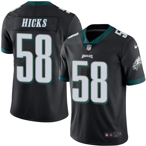 Nike Eagles #58 Jordan Hicks Black Men's Stitched NFL Limited Rush Jersey Nike Eagles #58 Jordan Hicks Black Men's Stitched NFL Limited Rush Jersey