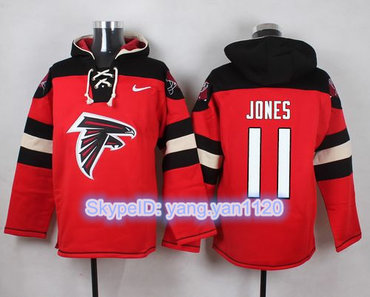 Nike Falcons #11 Julio Jones Red Player Pullover NFL Hoodie