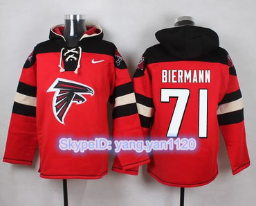 Nike Falcons #71 Kroy Biermann Red Player Pullover NFL Hoodie Nike Falcons #71 Kroy Biermann Red Player Pullover NFL Hoodie