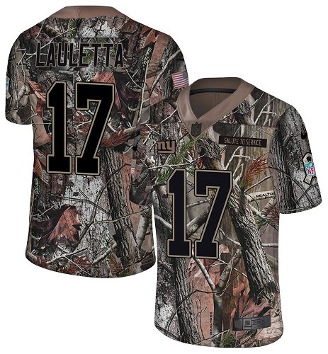Nike Giants #17 Kyle Lauletta Camo Men's Stitched NFL Limited Rush Realtree Jersey