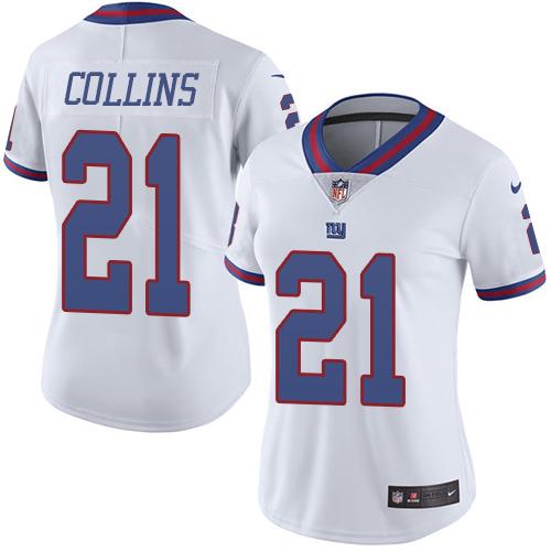 Nike Giants #21 Landon Collins White Women's Stitched NFL Limited Rush Jersey Nike Giants #21 Landon Collins White Women's Stitched NFL Limited Rush Jersey