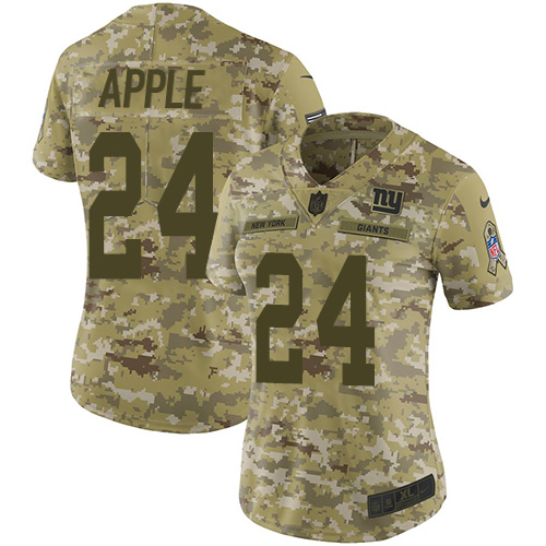 Nike Giants #24 Eli Apple Camo Women's Stitched NFL Limited 2018 Salute to Service Jersey Nike Giants #24 Eli Apple Camo Women's Stitched NFL Limited 2018 Salute to Service Jersey