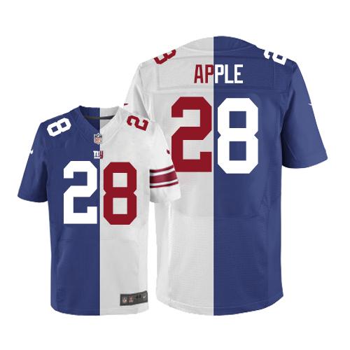 Nike Giants #28 Eli Apple Royal Blue White Men's Stitched NFL Elite Split Jersey Nike Giants #28 Eli Apple Royal Blue White Men's Stitched NFL Elite Split Jersey