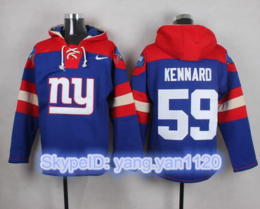 Nike Giants #59 Devon Kennard Royal Blue Player Pullover NFL Hoodie