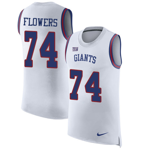 Nike Giants #74 Ereck Flowers White Men's Stitched NFL Limited Rush Tank Top Jersey Nike Giants #74 Ereck Flowers White Men's Stitched NFL Limited Rush Tank Top Jersey