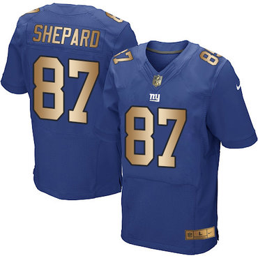 Nike Giants #87 Sterling Shepard Royal Blue Team Color Men's Stitched NFL Elite Gold Jersey Nike Giants #87 Sterling Shepard Royal Blue Team Color Men's Stitched NFL Elite Gold Jersey