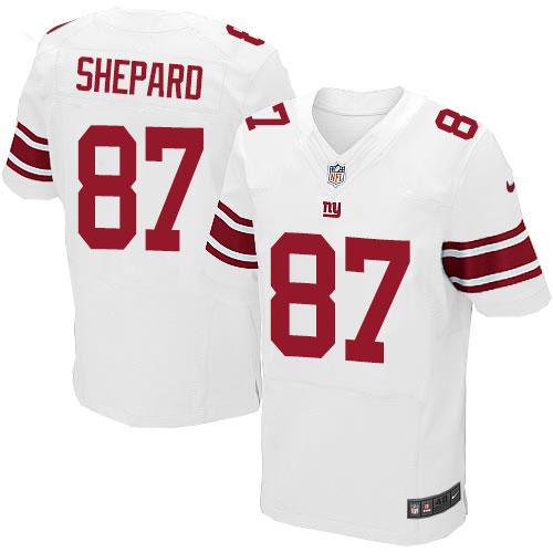Nike Giants #87 Sterling Shepard White Men's Stitched NFL Elite Jersey Nike Giants #87 Sterling Shepard White Men's Stitched NFL Elite Jersey