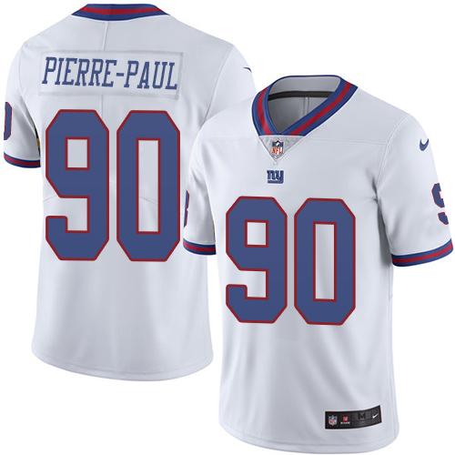 Nike Giants #90 Jason Pierre-Paul White Men's Stitched NFL Limited Rush Jersey Nike Giants #90 Jason Pierre-Paul White Men's Stitched NFL Limited Rush Jersey