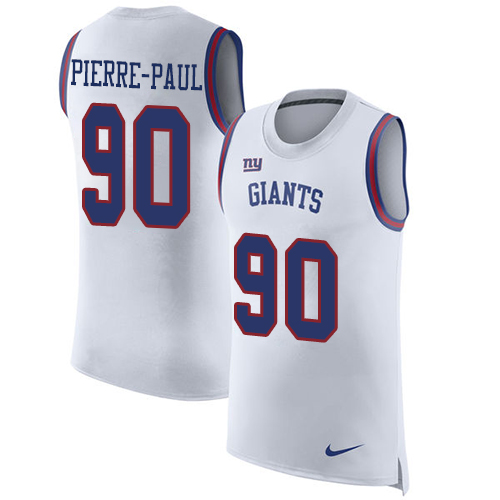 Nike Giants #90 Jason Pierre-Paul White Men's Stitched NFL Limited Rush Tank Top Jersey