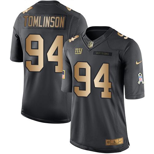 Nike Giants #94 Dalvin Tomlinson Black Men's Stitched NFL Limited Gold Salute To Service Jersey