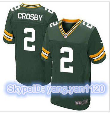 Nike Green Bay Packers #2 Mason Crosby Green Team Color Men's Stitched NFL Elite Jersey