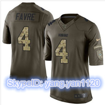 Nike Green Bay Packers #4 Brett Favre Green Men's Stitched NFL Limited Salute To Service Jersey