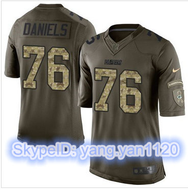 Nike Green Bay Packers #76 Mike Daniels Green Men's Stitched NFL Limited Salute To Service Jersey