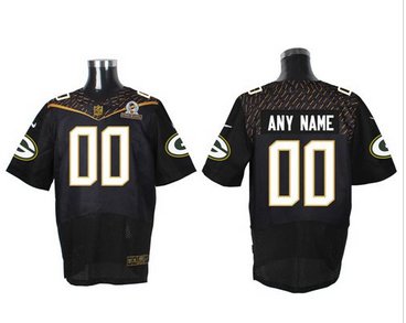 Nike Green Bay Packers Customized Black 2016 Pro Bowl Men's Stitched NFL Elite Jersey