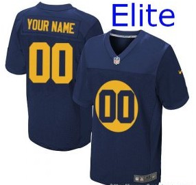 Nike Green Bay Packers Customized Elite Navy Jerseys