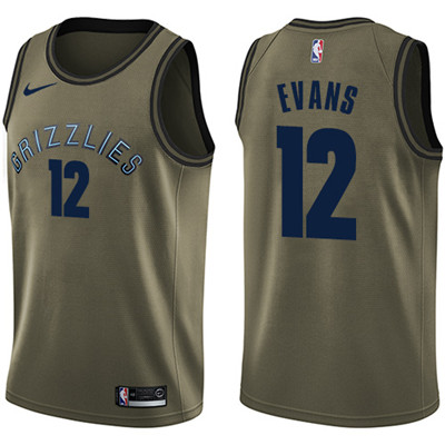 Nike Grizzlies #12 Tyreke Evans Green Salute to Service Youth NBA Swingman Jersey