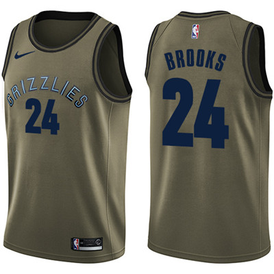 Nike Grizzlies #24 Dillon Brooks Green Salute to Service Youth NBA Swingman Jersey