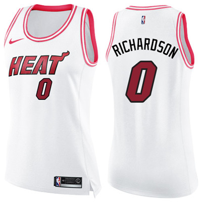 Nike Heat #0 Josh Richardson White Pink Women's NBA Swingman Fashion Jersey