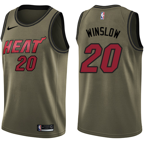 Nike Heat #20 Justise Winslow Green Salute to Service NBA Swingman Jersey Nike Heat #20 Justise Winslow Green Salute to Service NBA Swingman Jersey