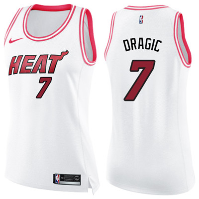 Nike Heat #7 Goran Dragic White Pink Women's NBA Swingman Fashion Jersey