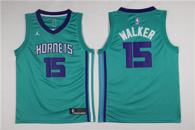 Nike Hornets #15 Kemba Walker Teal Swingman Jersey