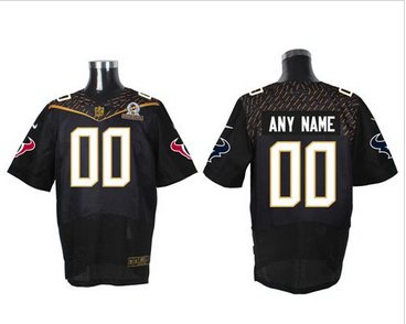 Nike Houston Texans Customized Black 2016 Pro Bowl Men's Stitched NFL Elite Jersey