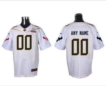 Nike Houston Texans Customized White 2016 Pro Bowl Men's Stitched NFL Elite Jersey