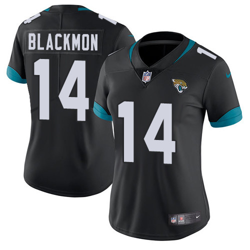 Nike Jaguars #14 Justin Blackmon Black Team Color Women's Stitched  0