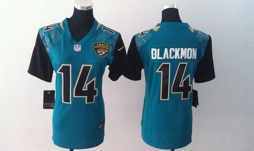 Nike Jaguars #14 Justin Blackmon Teal Green Alternate Women's