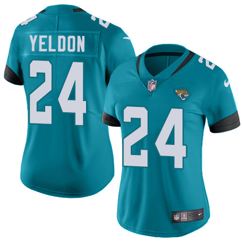 Nike Jaguars #24 T.J. Yeldon Teal Green Alternate Women's Stitched