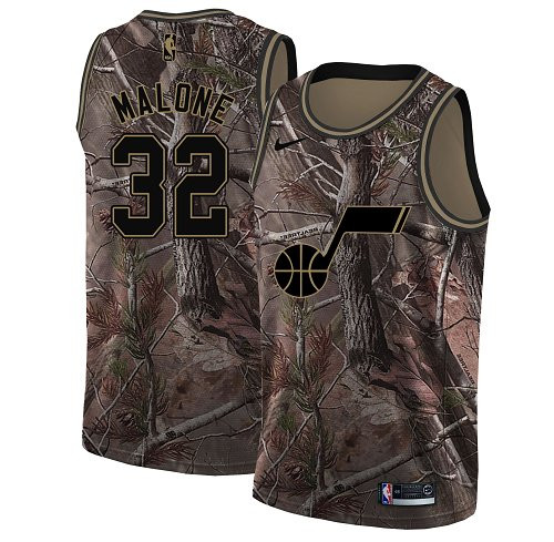 Nike Jazz #32 Karl Malone Camo NBA Swingman Realtree Collection Jersey