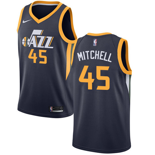 Nike Jazz #45 Donovan Mitchell Navy Customized NBA Swingman Icon Edition Jersey