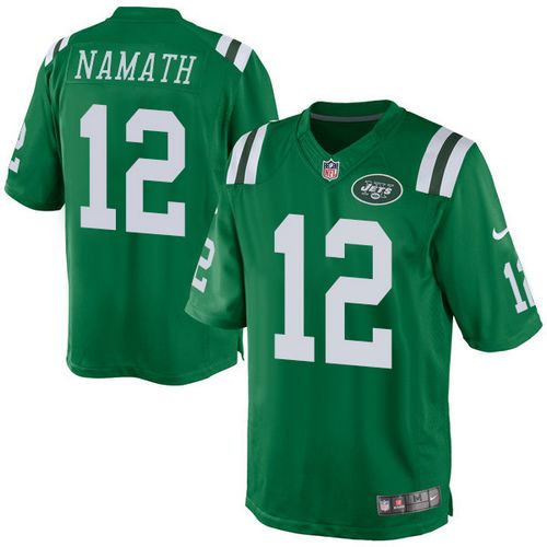 Nike Jets #12 Joe Namath Green Men's Stitched NFL Elite Rush Jersey