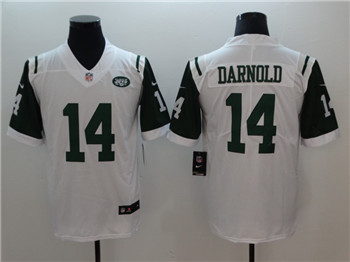 Nike Jets #14 Sam Darnold White 2018 NFL Draft Pick Limited Jersey
