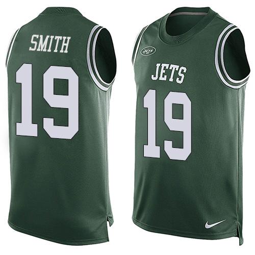 Nike Jets #19 Devin Smith Green Team Color Men's Stitched NFL Limited Tank Top Jersey Nike Jets #19 Devin Smith Green Team Color Men's Stitched NFL Limited Tank Top Jersey