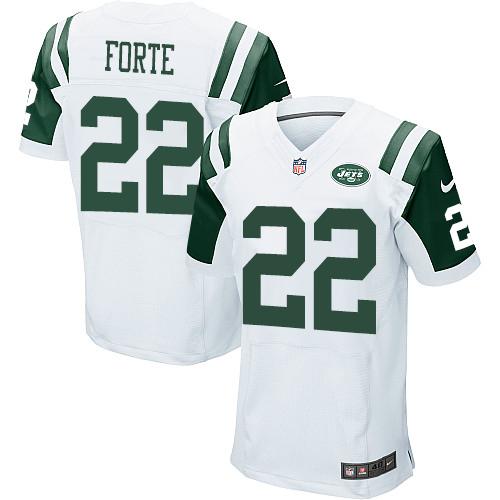 Nike Jets #22 Matt Forte White Men's Stitched NFL Elite Jersey Nike Jets #22 Matt Forte White Men's Stitched NFL Elite Jersey